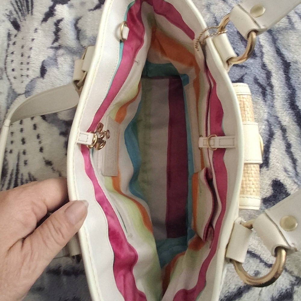 Coach White and Tan Tote Bag - Picture 4 of 10